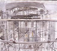 above the arena (St Mary in the Castle) (watercolour) 99x112cm